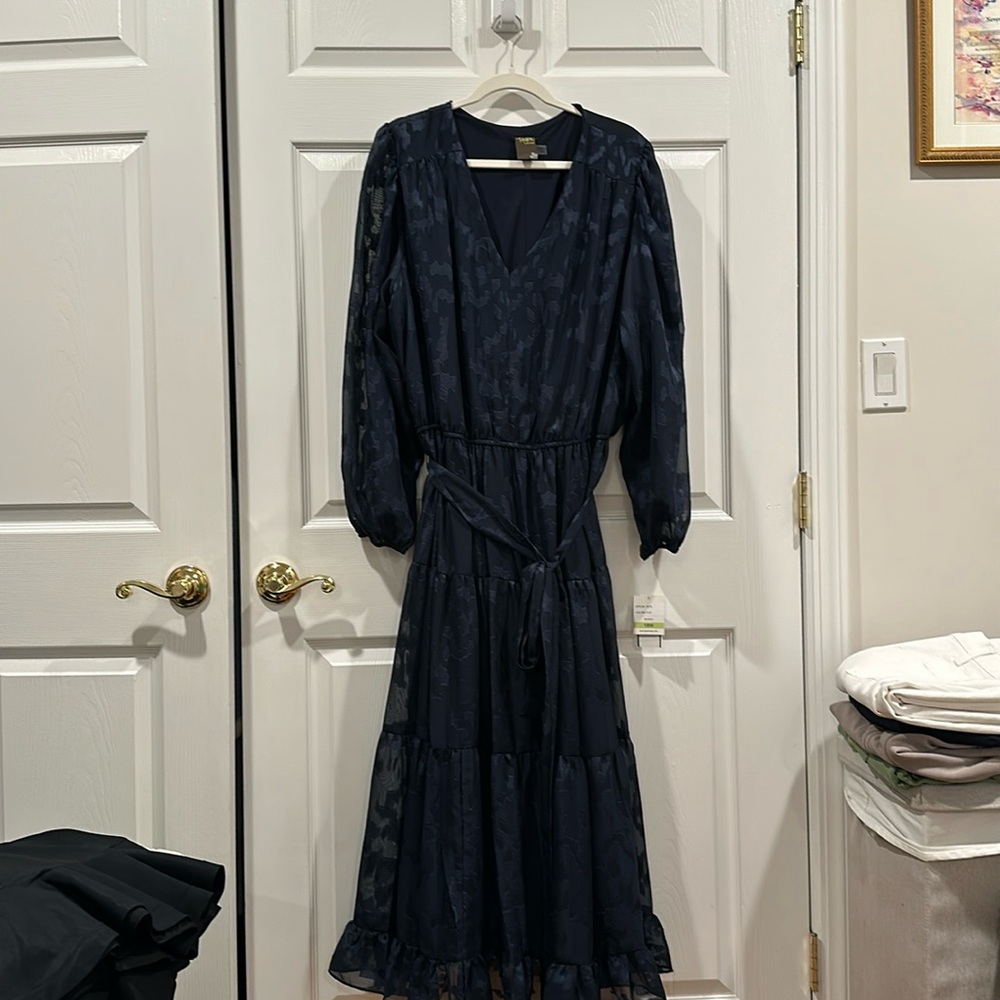 Blue chiffon maxi dress